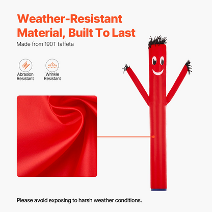 20FT Inflatable Advertising Air Wind Tube Wavy Man Dancer - Red (No Blower) | Outdoor Promotional Inflatable - Weatherproof & Durable