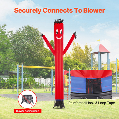 20FT Inflatable Advertising Air Wind Tube Wavy Man Dancer - Red (No Blower) | Outdoor Promotional Inflatable - Weatherproof & Durable