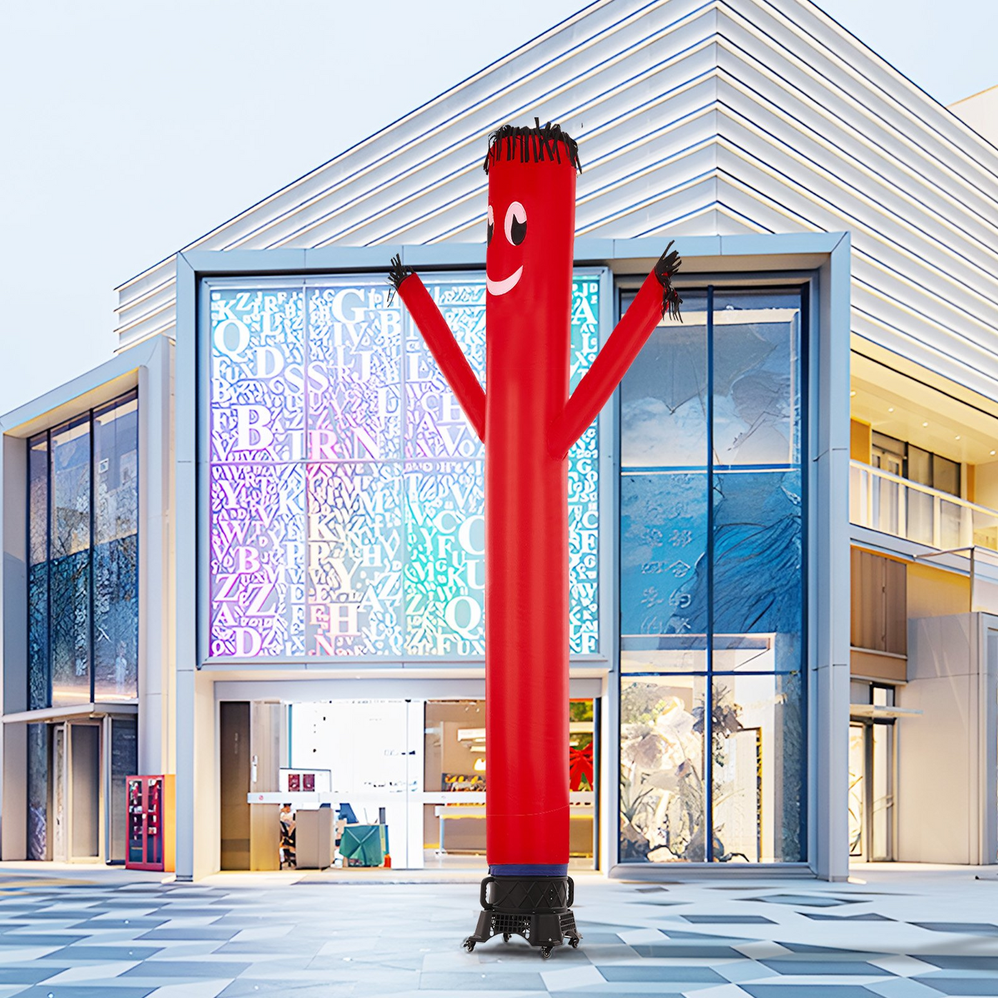 20FT Inflatable Advertising Air Wind Tube Wavy Man Dancer - Red (No Blower) | Outdoor Promotional Inflatable - Weatherproof & Durable