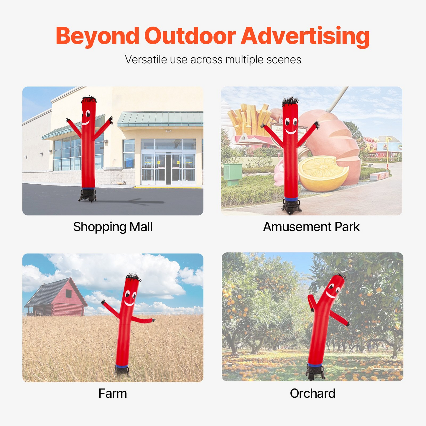 10 ft Air Dancers Wacky Waving Inflatable Tube Man with 9/10 HP Blower Fan - Perfect for Outdoor Advertising