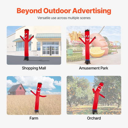 10 ft Air Dancers Wacky Waving Inflatable Tube Man with 9/10 HP Blower Fan - Perfect for Outdoor Advertising