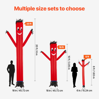 10 ft Air Dancers Wacky Waving Inflatable Tube Man with 9/10 HP Blower Fan - Perfect for Outdoor Advertising