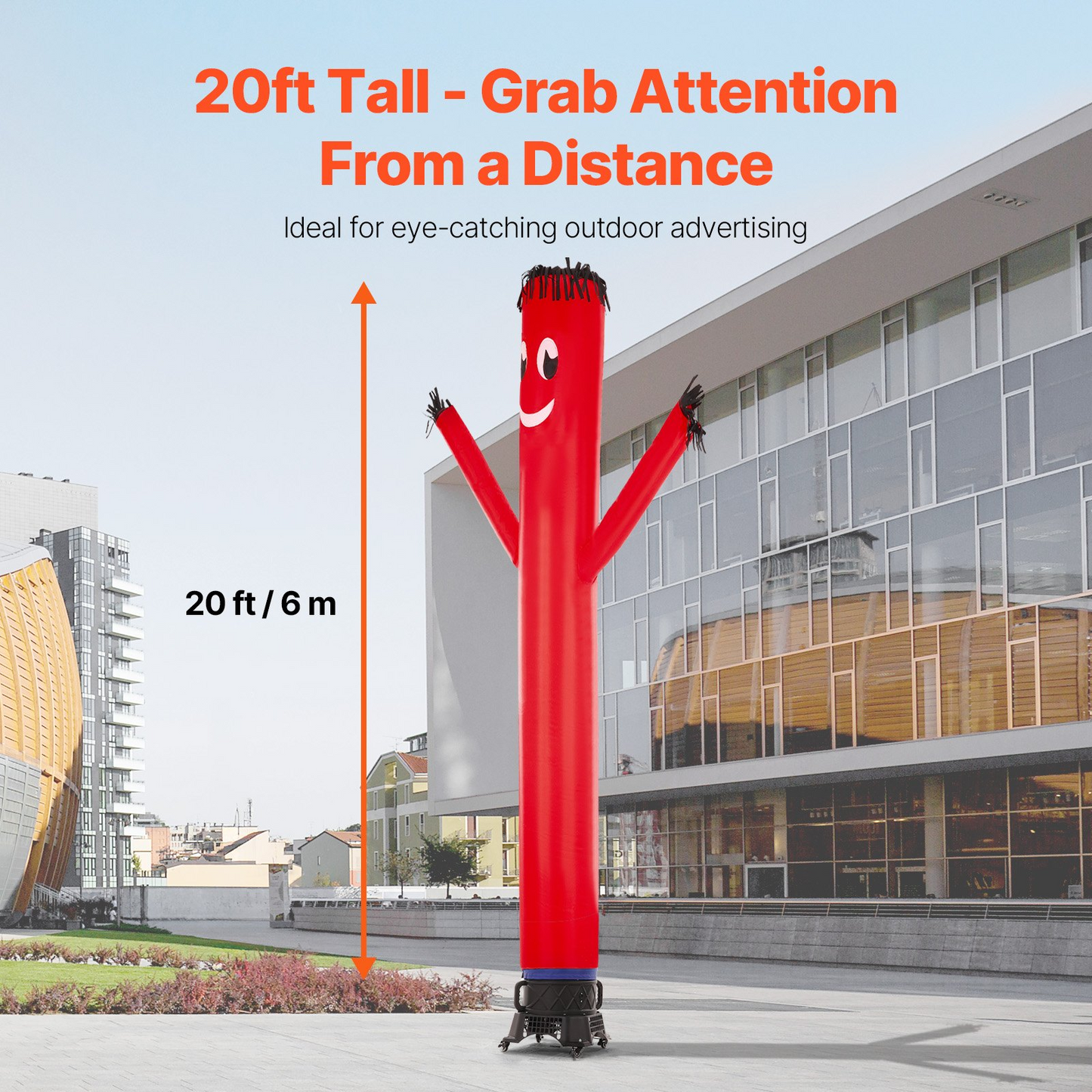 20 ft Air Dancers Wacky Waving Inflatable Tube Man with 1 HP Blower Fan for Outdoor Advertising