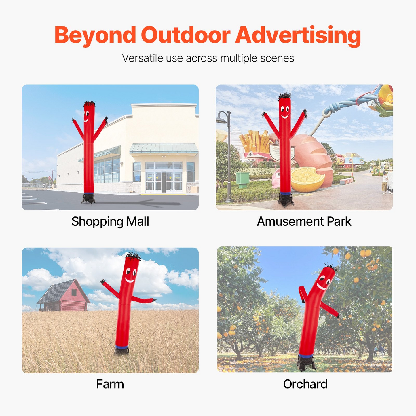 20 ft Air Dancers Wacky Waving Inflatable Tube Man with 1 HP Blower Fan for Outdoor Advertising