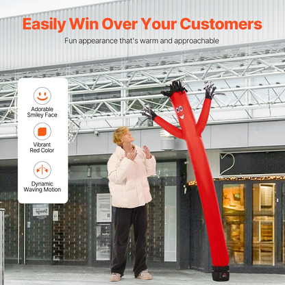 Attention-Grabbing 6 ft Air Dancers Wacky Waving Inflatable Tube Man with 1/15 HP Blower Fan - Ideal for Events & Advertising