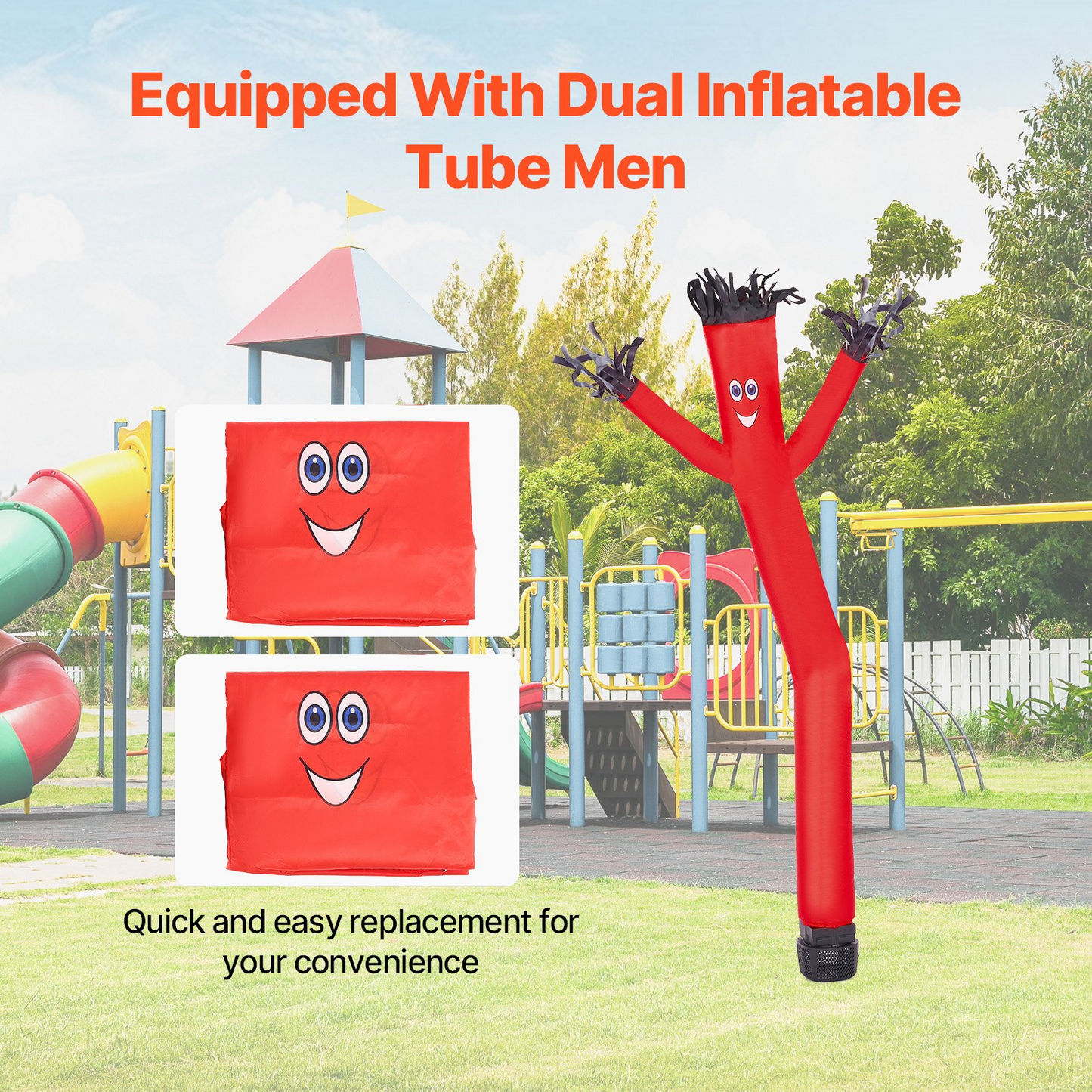 Attention-Grabbing 6 ft Air Dancers Wacky Waving Inflatable Tube Man with 1/15 HP Blower Fan - Ideal for Events & Advertising