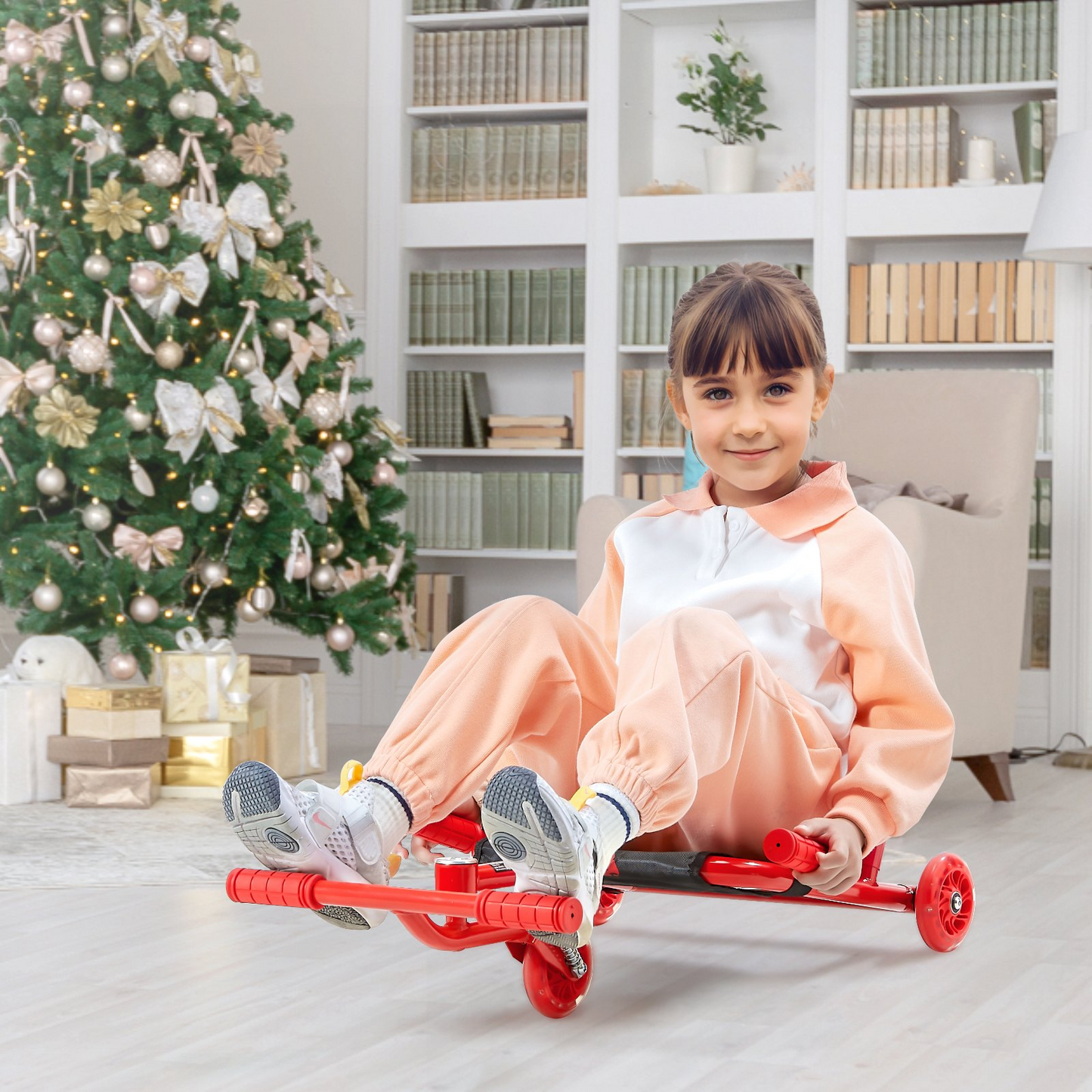 Zig-Zag Motion Drift Cart for Kids Ages 4+ | Ride on Scooter 132 lbs Capacity – Sturdy & Adjustable Fun Ride