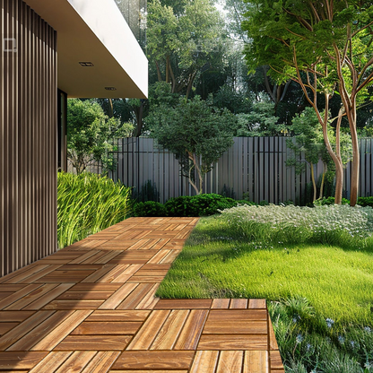 VEVOR Interlocking Deck Tiles 12x12 Camphor Pine – 10 Pack | Stylish, Durable & Easy DIY Patio Flooring for Porches, Patios, Balconies & More