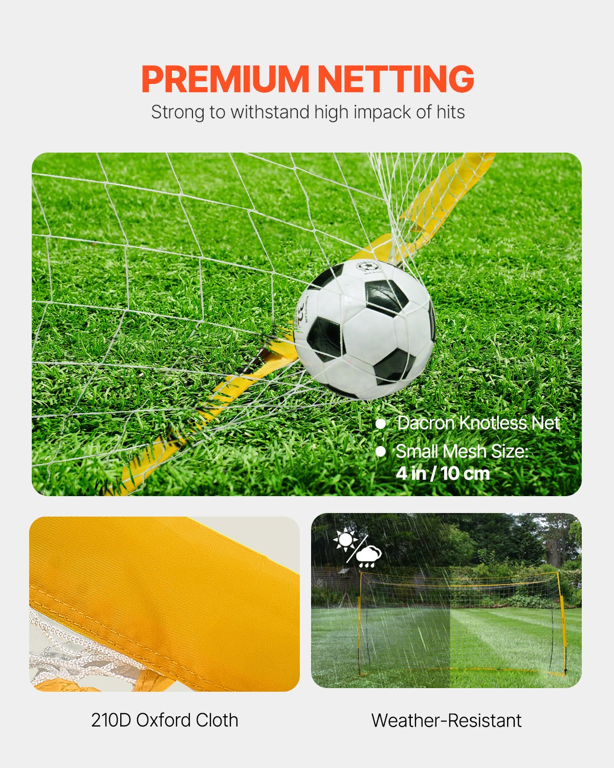 12x6 ft Portable Soccer Goal for Kids with Carry Bag - Durable Backyard Training Net (Yellow) - Easy Assembly & Sturdy Construction