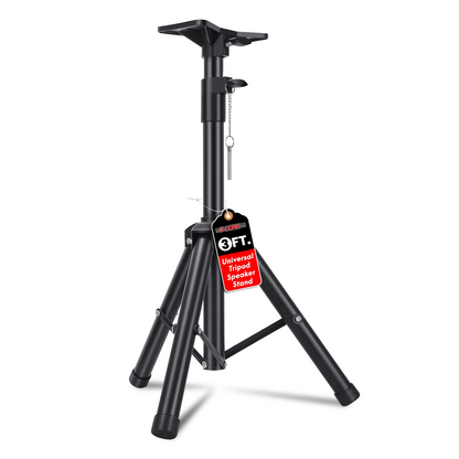 5Core Adjustable Speaker Stand Tripod - 36 Inch Tall DJ Pole Mount Studio Monitor Stands, Heavy Duty, Anti-Slip, Universal Compatibility