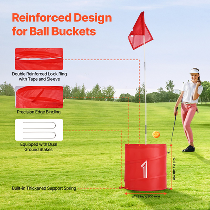 Backyard Golf Game - 6 Hole Portable Outdoor Bucket Golf Set for Kids and Adults - Ideal for Family Fun, Parties & More!