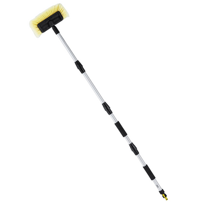 67-Inch Extendable Car Wash Brush with 12" Soft PVC Bristle Head - Lightweight, Durable, Adjustable Aluminum Pole - Effective and Comfortable Vehicle Cleaning Tool