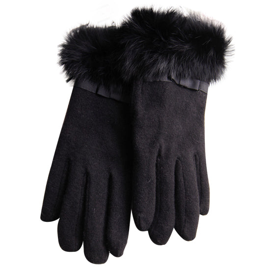 Kitten Mittens Faux Fur Lining Touch Smart Gloves - Soft Cashmere with Touch Screen Technology