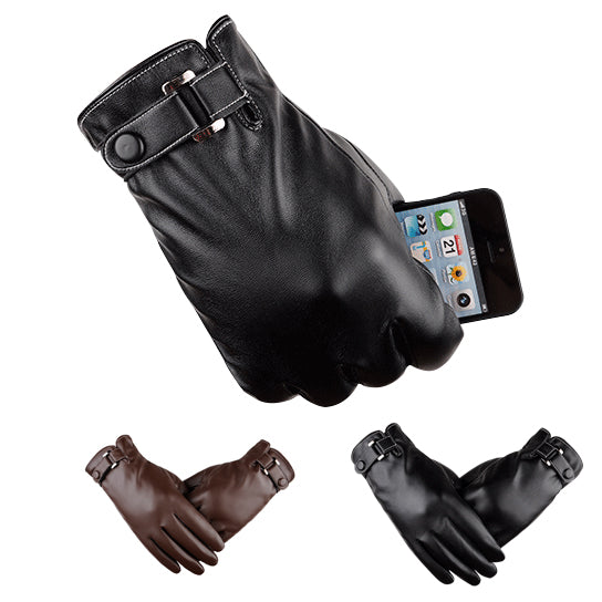 Autumn Warmth Stylish Vegan Leather Touch Smart Gloves - Cruelty-Free and Fashionable