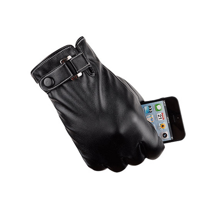 Autumn Warmth Stylish Vegan Leather Touch Smart Gloves - Cruelty-Free and Fashionable