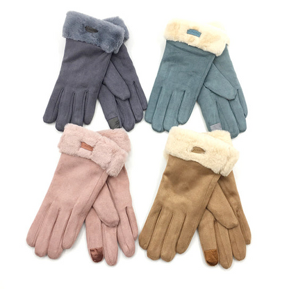 Chic Vibe Suede Smart Touch Gloves - Stylish and Warm