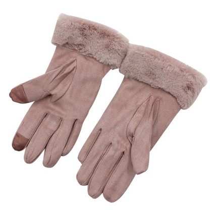 Chic Vibe Suede Smart Touch Gloves - Stylish and Warm