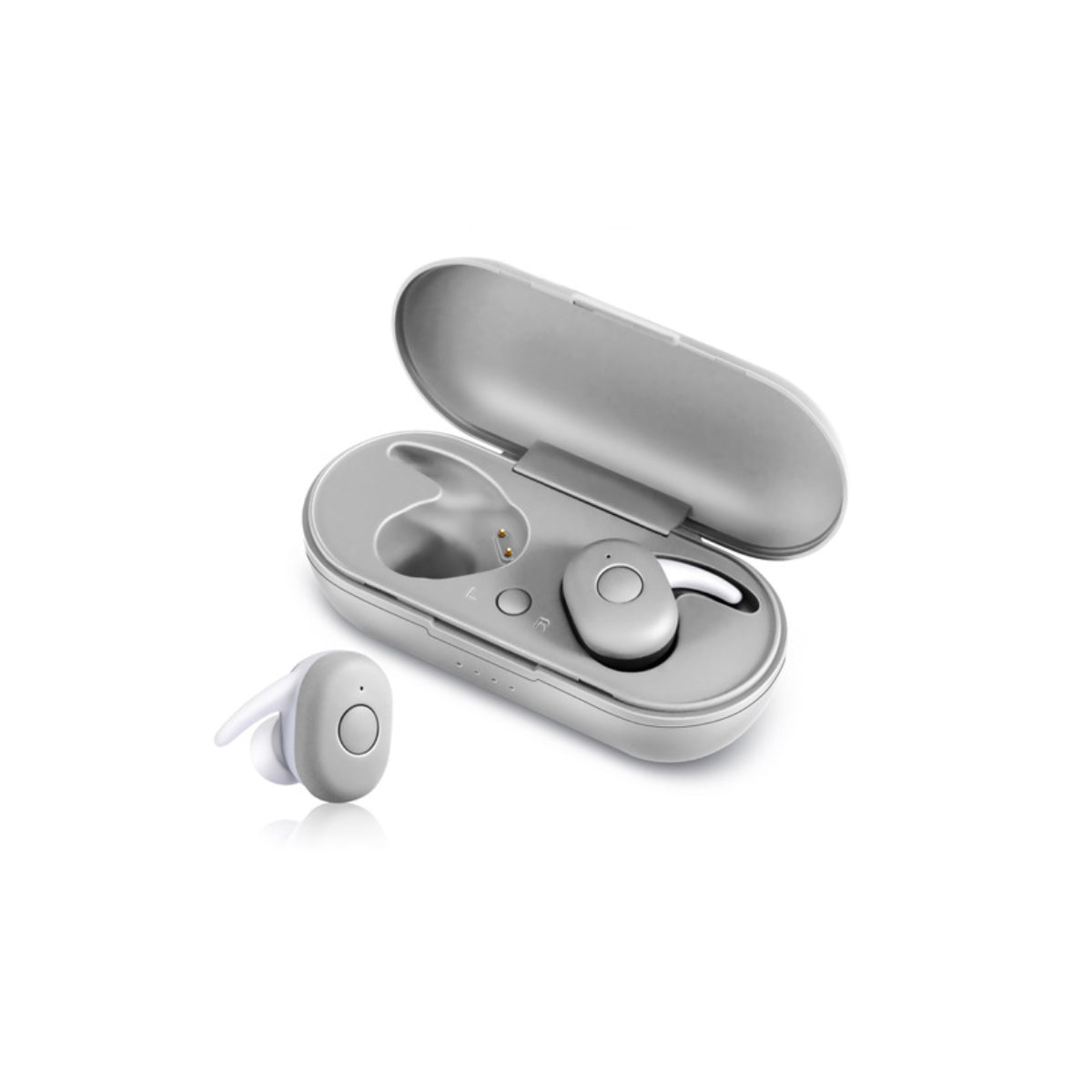 Twin Bluetooth Earpods with Chargeable Box - Noise Cancelling, Sweatproof Wireless Headphones with Siri Compatibility and APTX Technology
