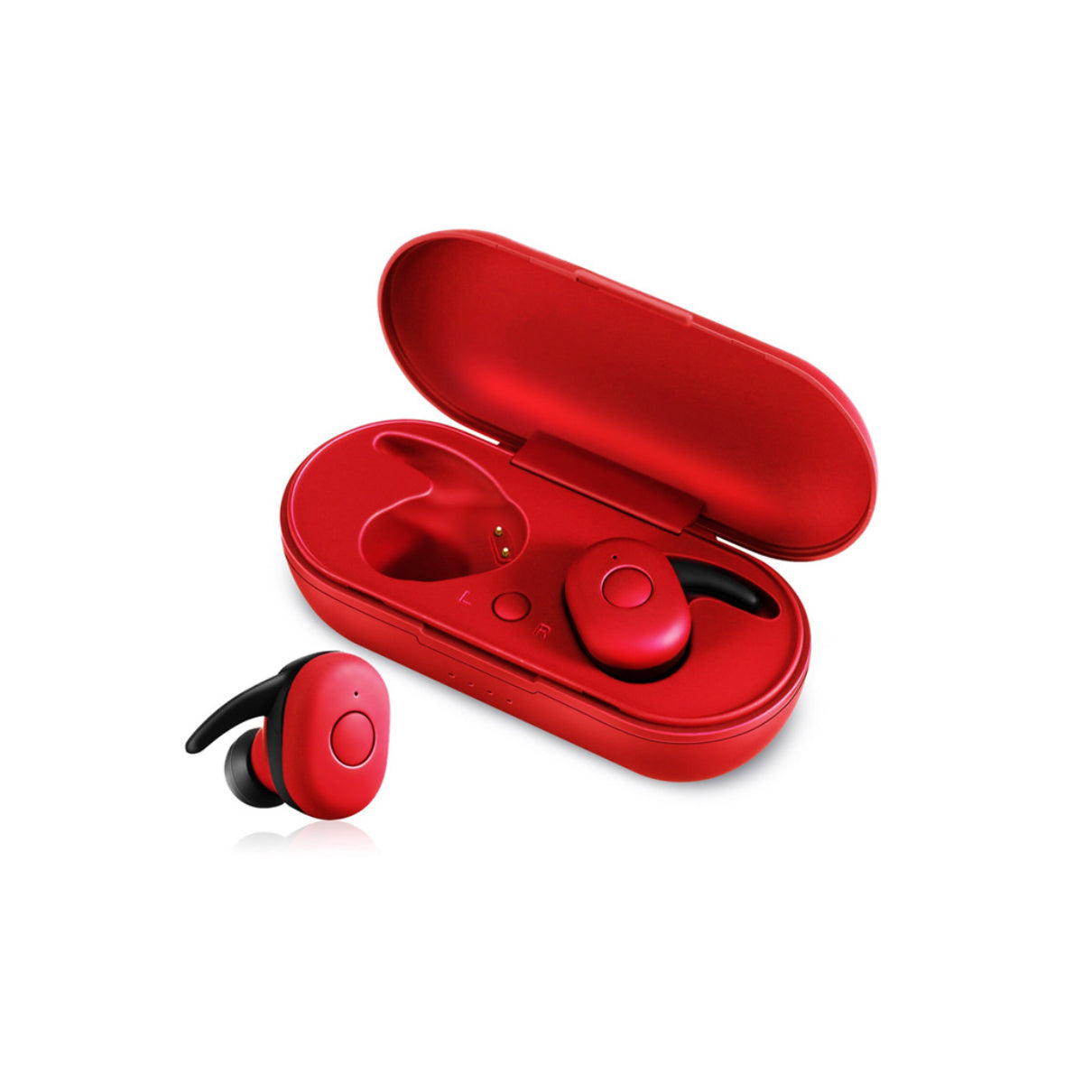 Twin Bluetooth Earpods with Chargeable Box - Noise Cancelling, Sweatproof Wireless Headphones with Siri Compatibility and APTX Technology