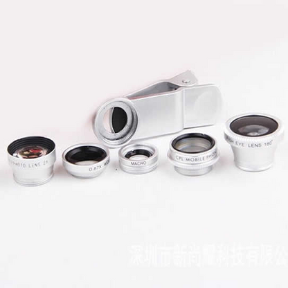 Clear Image Lens Set - 5 Clip-On Lenses for iPhone, Samsung & More - Macro, Wide Angle, Fish Eye, Telephoto & Polarizing Lenses for Pro Smartphone Photography