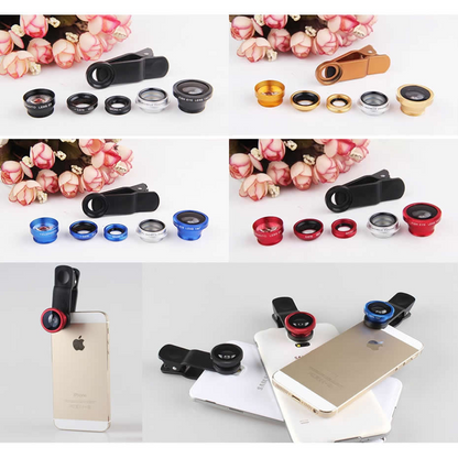 Clear Image Lens Set - 5 Clip-On Lenses for iPhone, Samsung & More - Macro, Wide Angle, Fish Eye, Telephoto & Polarizing Lenses for Pro Smartphone Photography