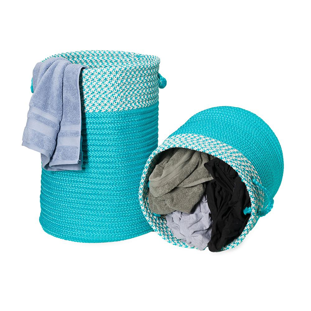 Splash In-Outdoor Hampers - Aqua 15"x15"x18" | Handcrafted, Durable & Stylish Storage Solution