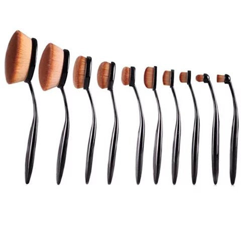 Get the Perfect Makeup Look with the Beauty Experts Set of 10 Oval Beauty Brushes