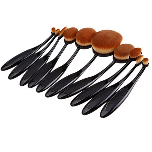 Get the Perfect Makeup Look with the Beauty Experts Set of 10 Oval Beauty Brushes