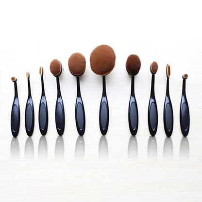 Get the Perfect Makeup Look with the Beauty Experts Set of 10 Oval Beauty Brushes