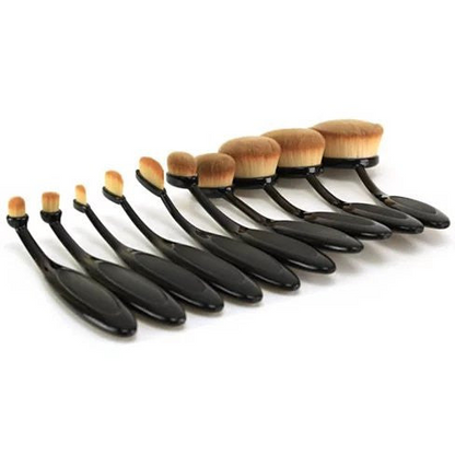 Get the Perfect Makeup Look with the Beauty Experts Set of 10 Oval Beauty Brushes