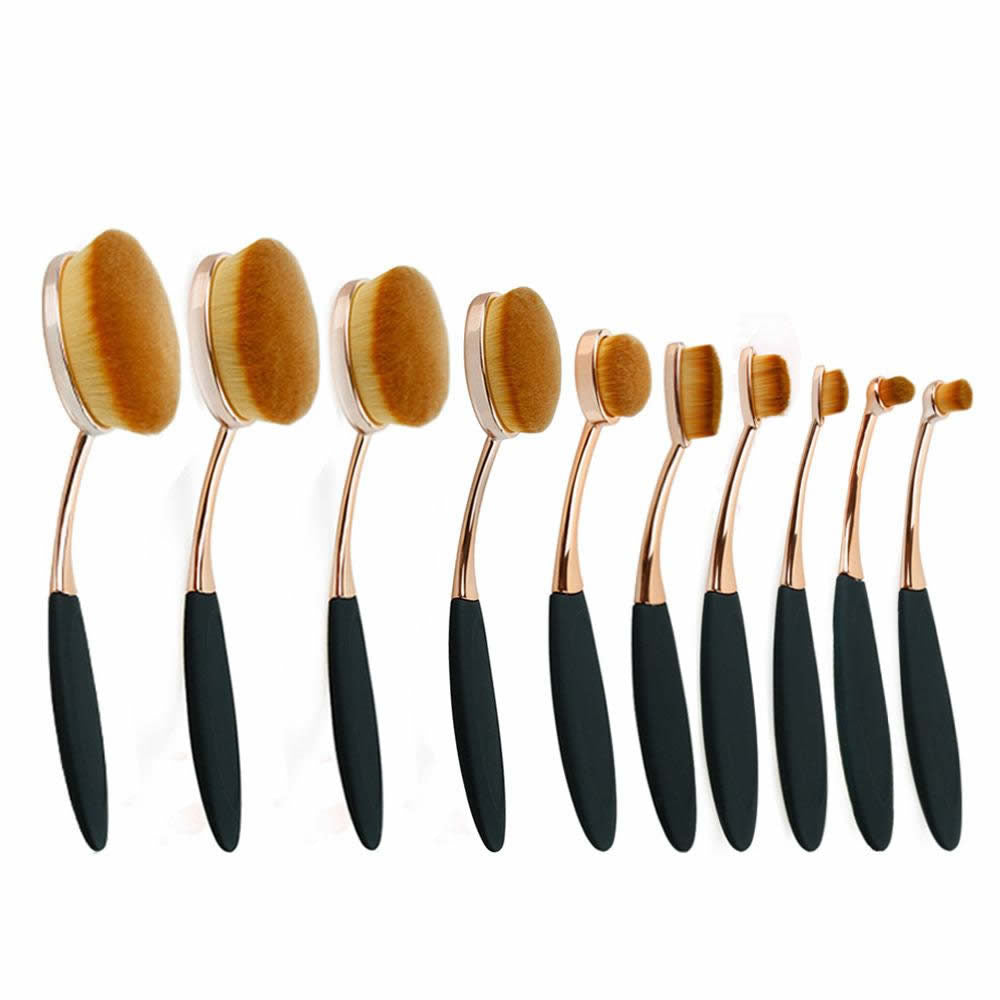 Get the Perfect Makeup Look with the Beauty Experts Set of 10 Oval Beauty Brushes