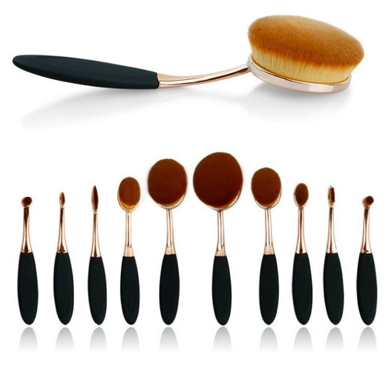 Get the Perfect Makeup Look with the Beauty Experts Set of 10 Oval Beauty Brushes