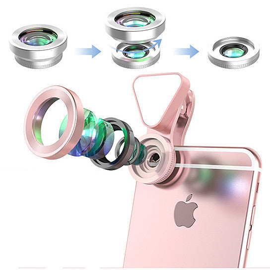 Glow Face 3 in 1 Photo Lens & LED Fill Lighting Clip - Enhance Your Selfies with Premium Glass Lenses & Rechargeable Light
