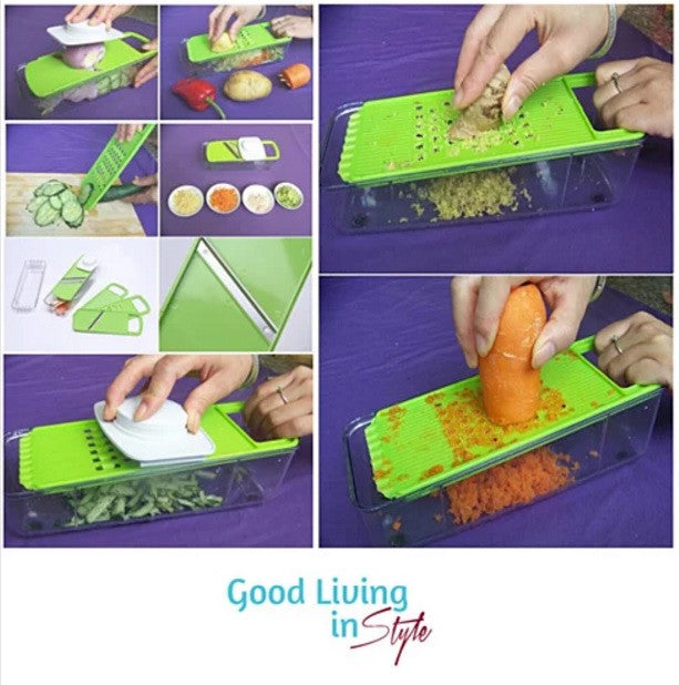 GO GREEN Veggie 4 in 1 Grinder, Slicer, Cutter And Shredder - Versatile Fruit and Vegetable Tool