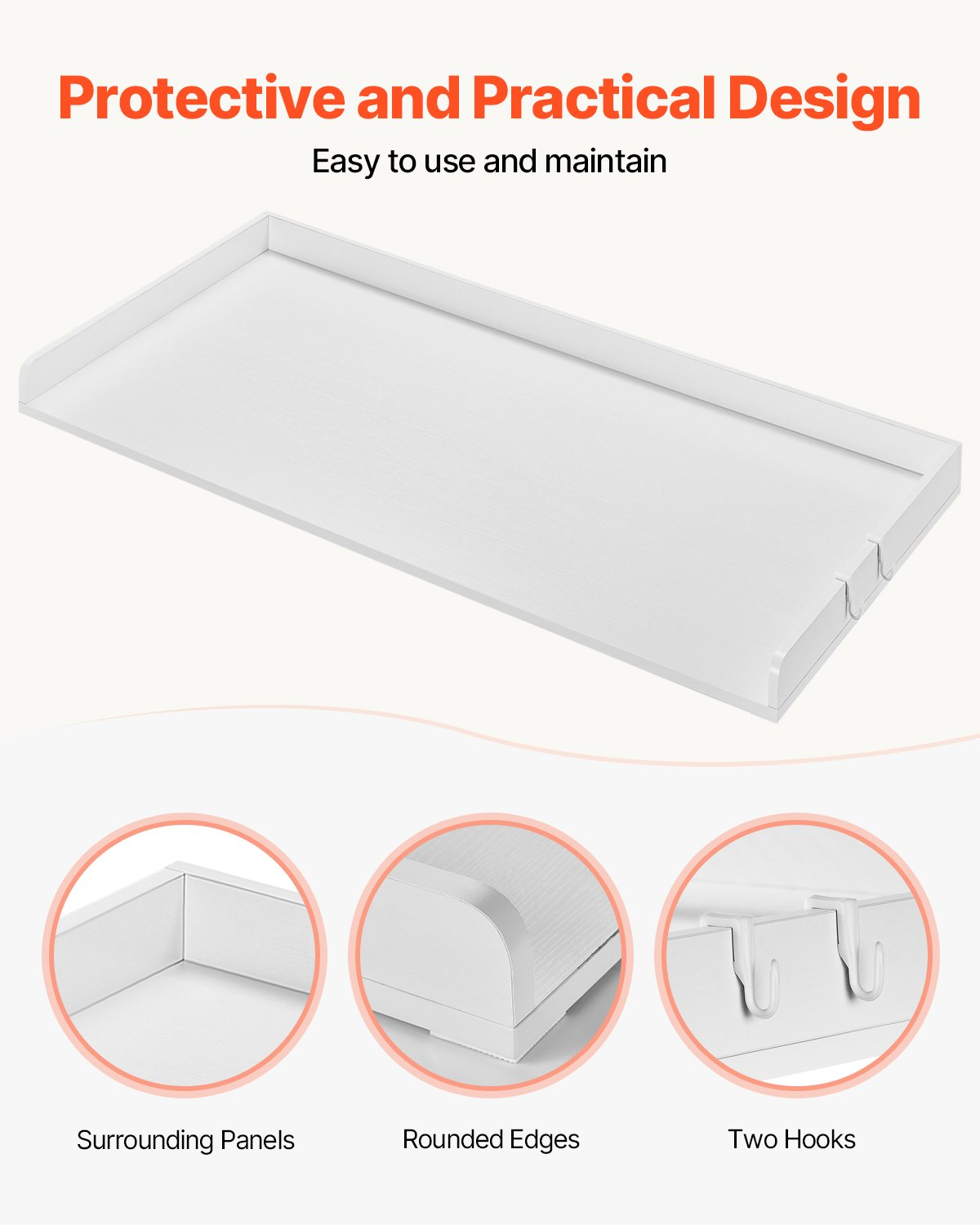 Durable White Wooden Washer and Dryer Countertop - 54" x 27" Multi-Functional Laundry Room Topper for Organized and Stylish Spaces