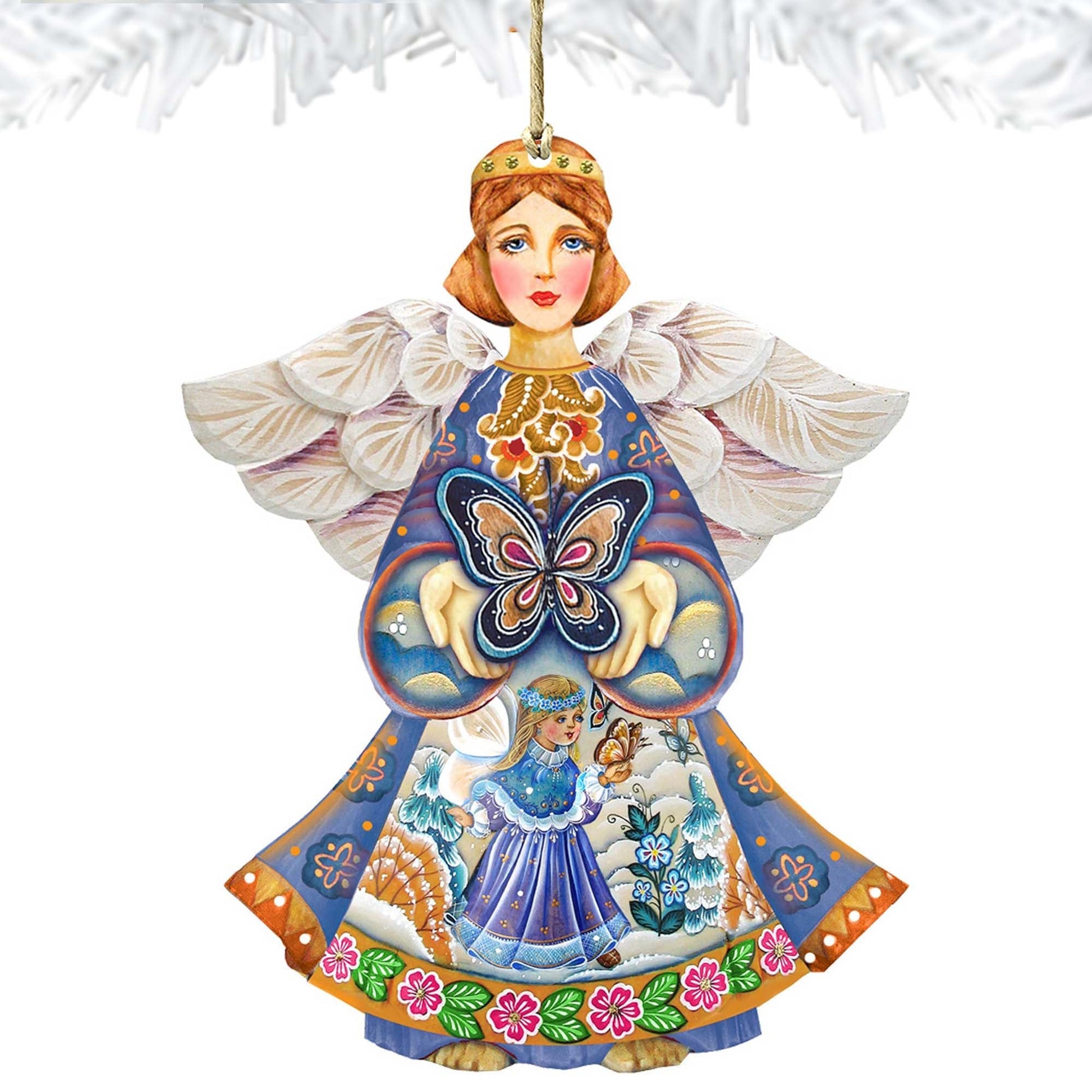 Butterfly Spring Angel Wooden Ornaments by G. DeBrekht - Easter Spring Decor - 8154152-4