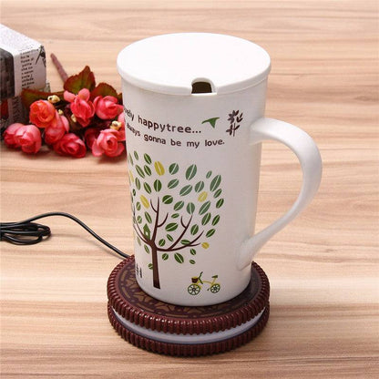 Portable Cookie Shape Cup Mat USB Power Supply Cable-1