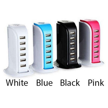 Smart Power 6 USB Colorful Tower - Charge Any Gadget with Speed and Style