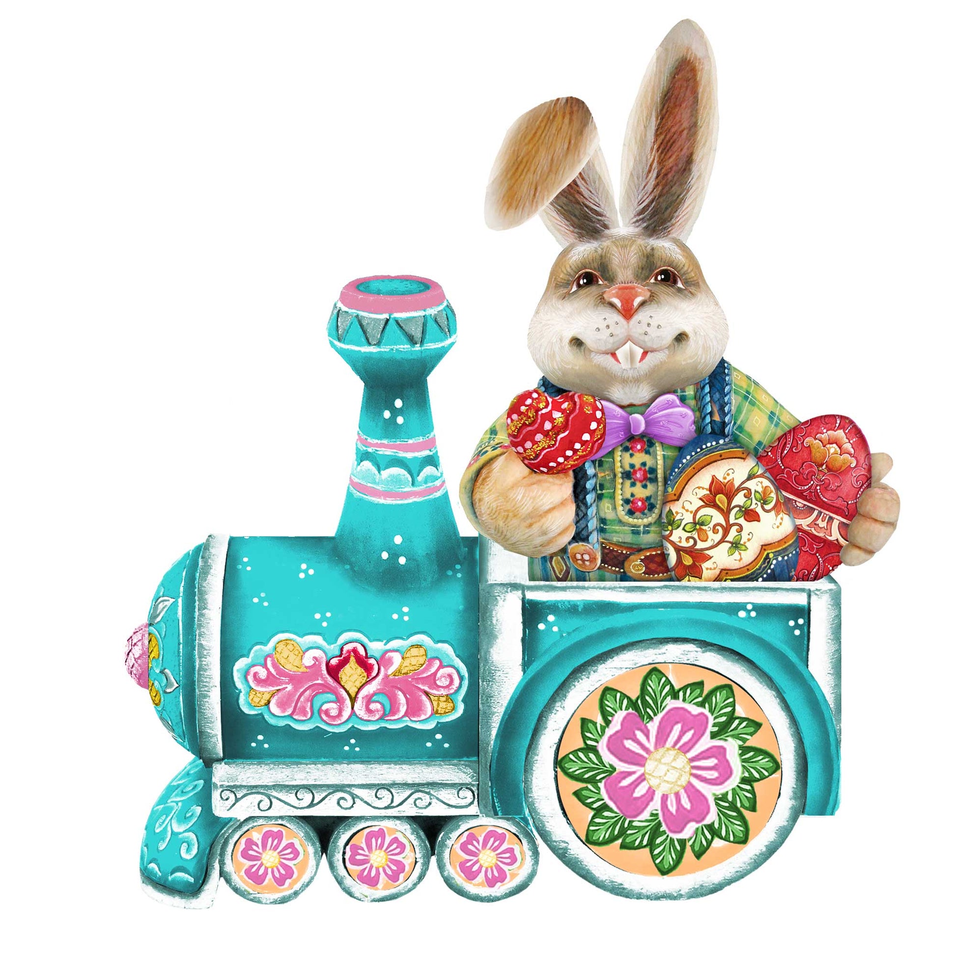Village Train Ride Bunny Door Decor by G. DeBrekht - Easter Spring Decor - 8129211-2H-4