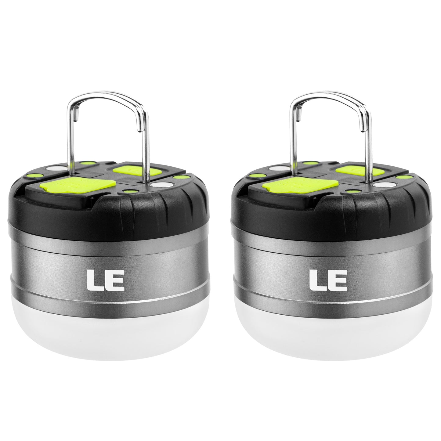 Lepro LED Rechargeable Camping Lantern with Hook, 2-Pack