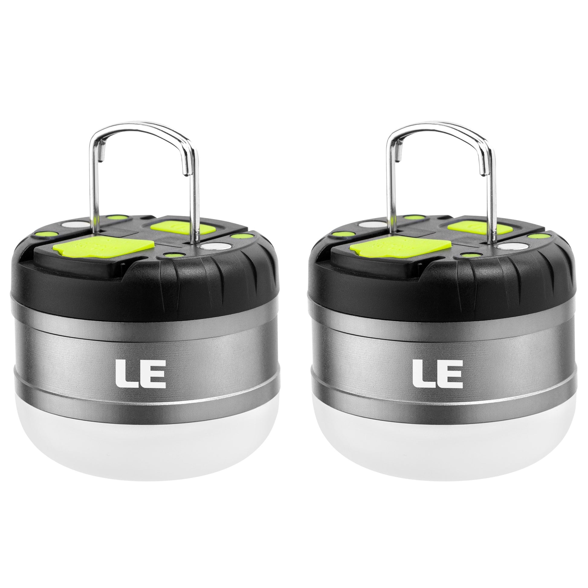 Lepro LED Rechargeable Camping Lantern with Hook, 2-Pack