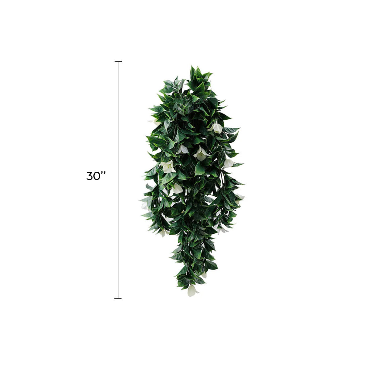 (5 Pieces) Hanging White Artificial Bougainvillea Plant UV Resistant 30"-1