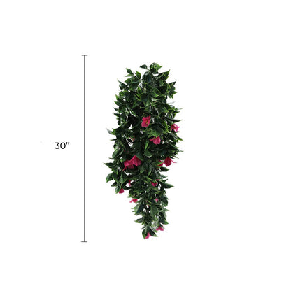 (5 Pieces) Vibrant Pink Hanging Artificial Bougainvillea Plant, UV Resistant 30"-1