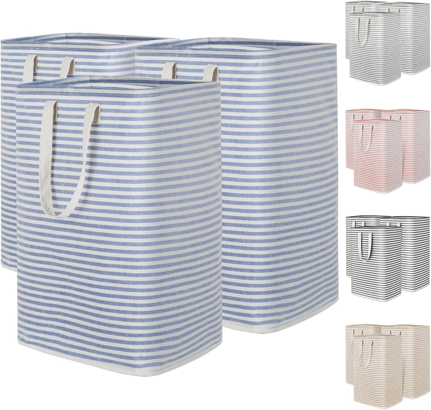 1 Pack Laundry Basket 80L Each, Collapsible Clothes Hamper with Reinforced Handles, Freestanding Waterproof Design for Bedroom and Laundry Room, Grey 80L Total
