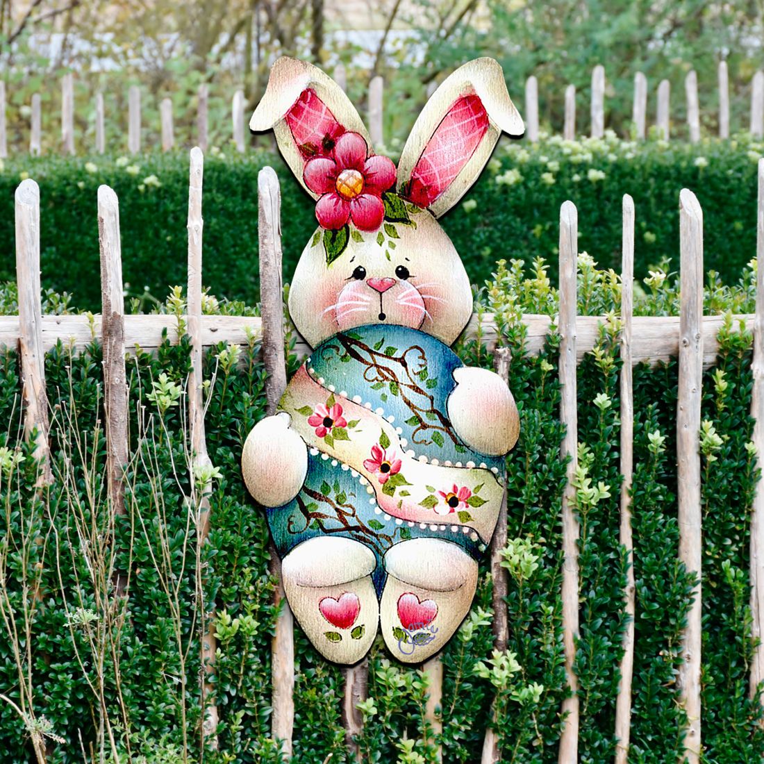 Bunny Hugs Easter Door Decor by Jamie Mills-Price - Easter Spring Decor - 8457602H-2