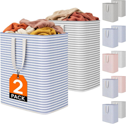 1 Pack Laundry Basket 80L Each, Collapsible Clothes Hamper with Reinforced Handles, Freestanding Waterproof Design for Bedroom and Laundry Room, Grey 80L Total
