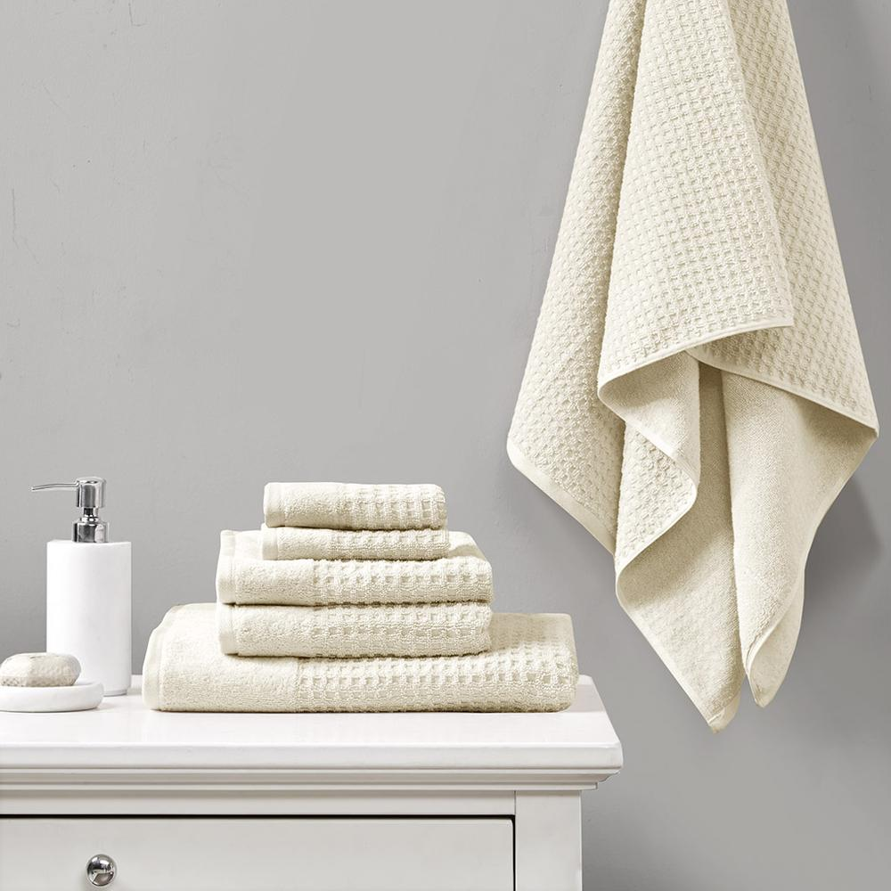 Luxurious 100% Cotton Waffle 6pcs Towel Set - Spa-Like Experience, Quick-Drying, Antimicrobial, Oeko-Tex Certified