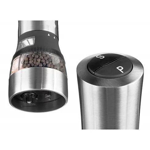 Perfect Blend Electric Salt and Pepper Grinder - Dual Purpose Stainless Steel Grinder for Effortless Seasoning