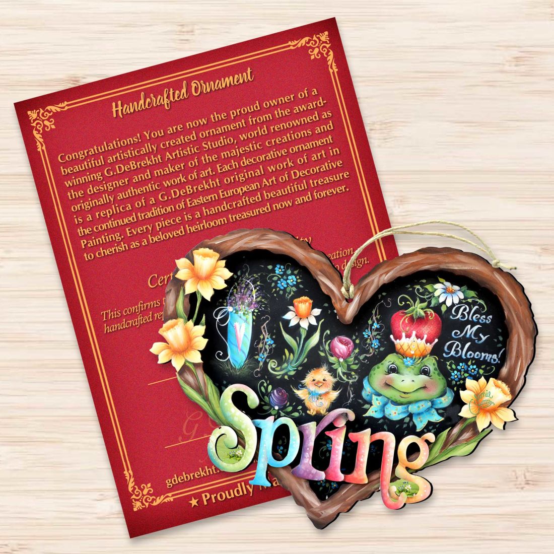 Bless my Bloomin Heart Wooden Ornaments by Jamie Mills-Price - Easter Spring Decor - 8457608-3