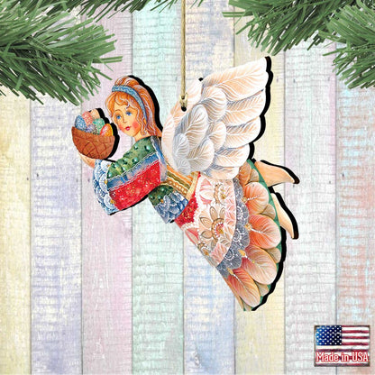Flying Easter Angel Wooden Ornaments by G. DeBrekht - Easter Spring Decor - 8154154-2